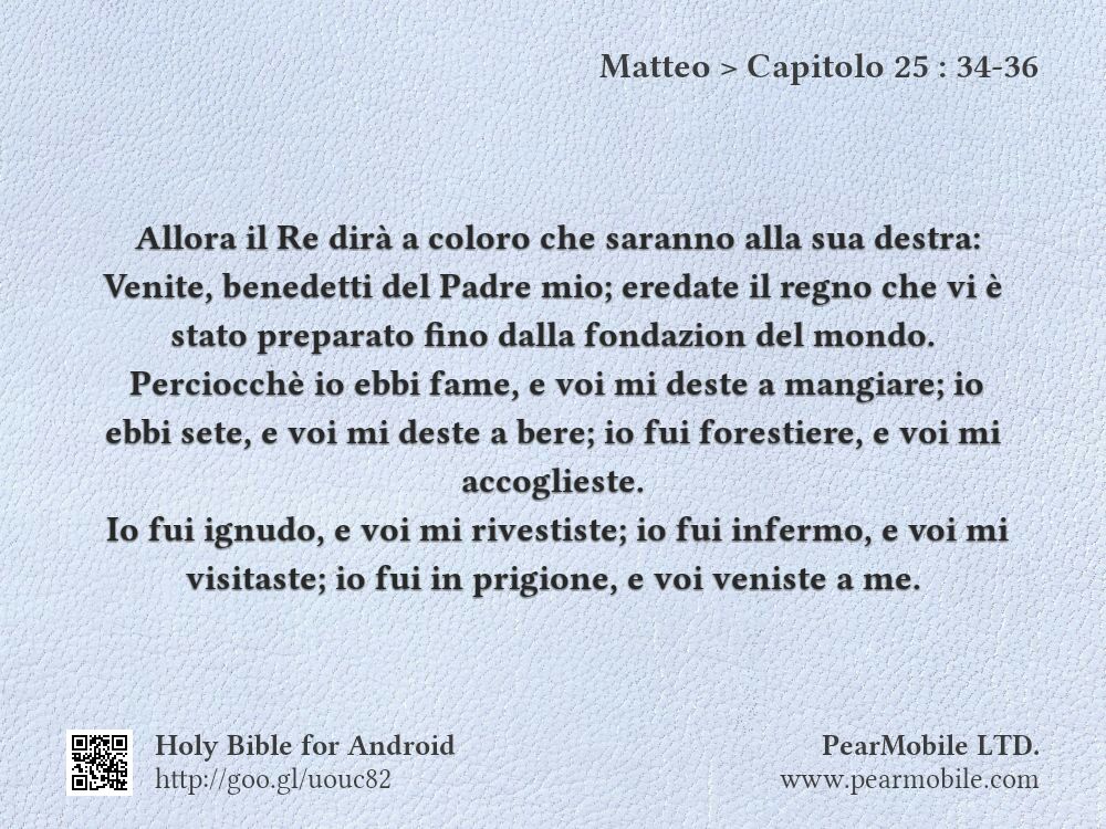 Matteo, Capitolo 25:34-36